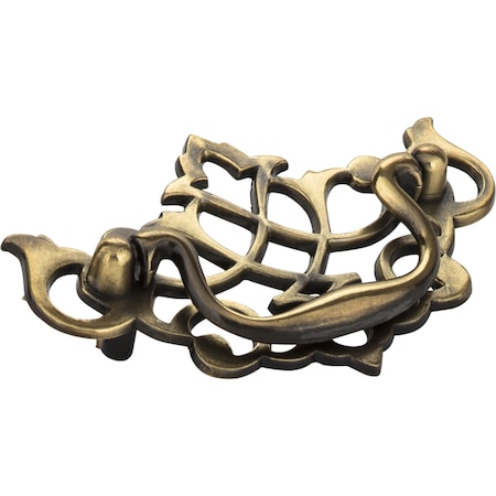 Elements 3" Center-to-Center Brushed Antique Brass Baroque Kingsport Cabinet Drop Pull WP150-AB